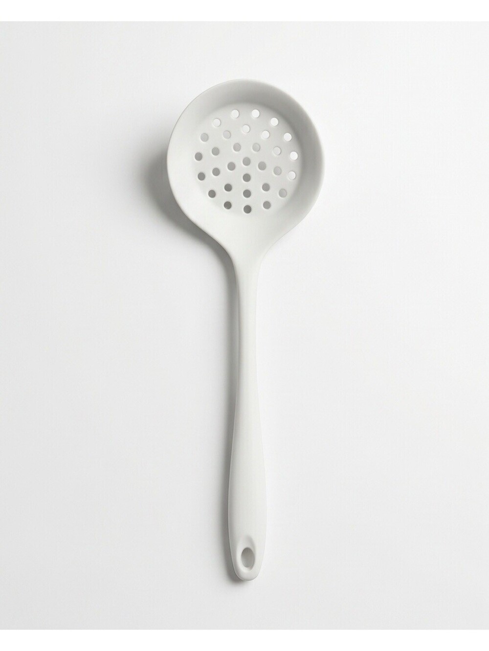 White Silicone Slotted Spoon Heat Resistant Kitchen Strainer Nonstick Utensil